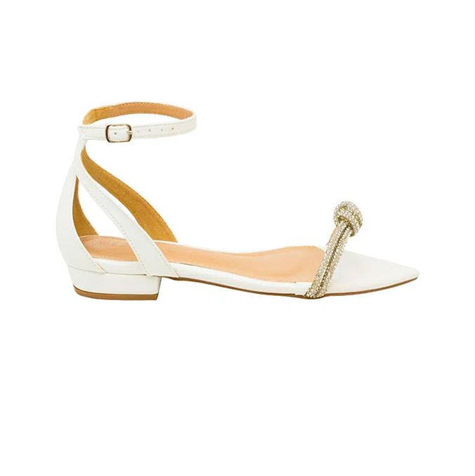 Rasteiras Flavia Flat Branco Np