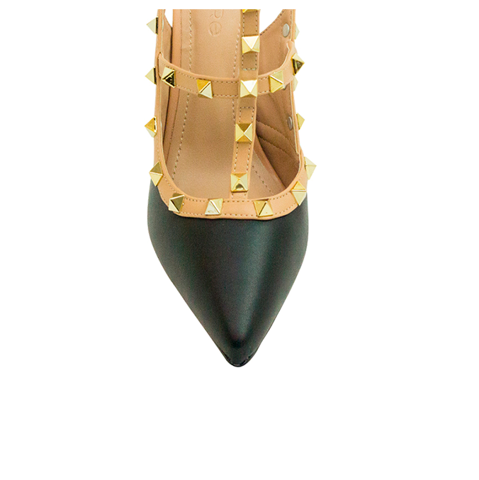 Scarpin Mona High Preto/nude