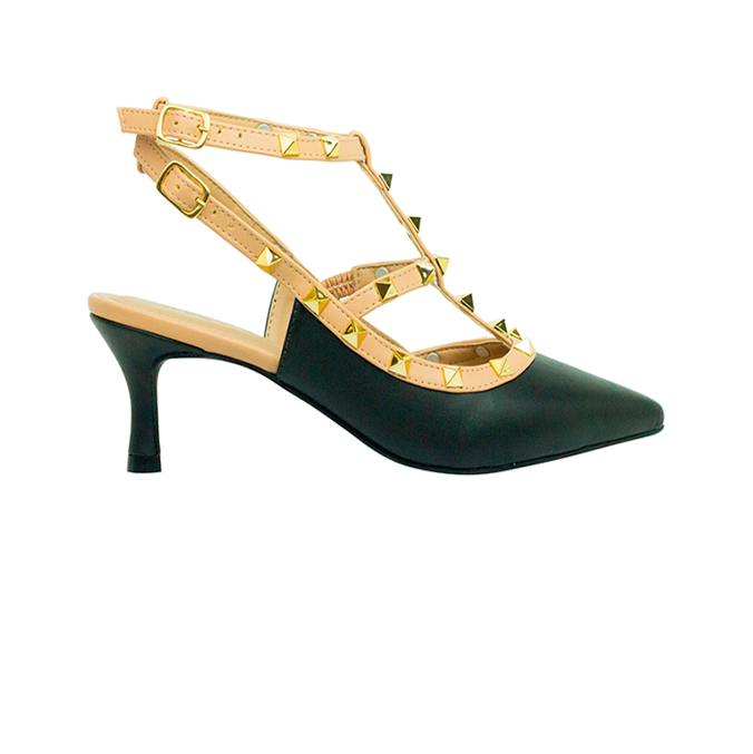 Scarpin Mona 5 Preto/nude