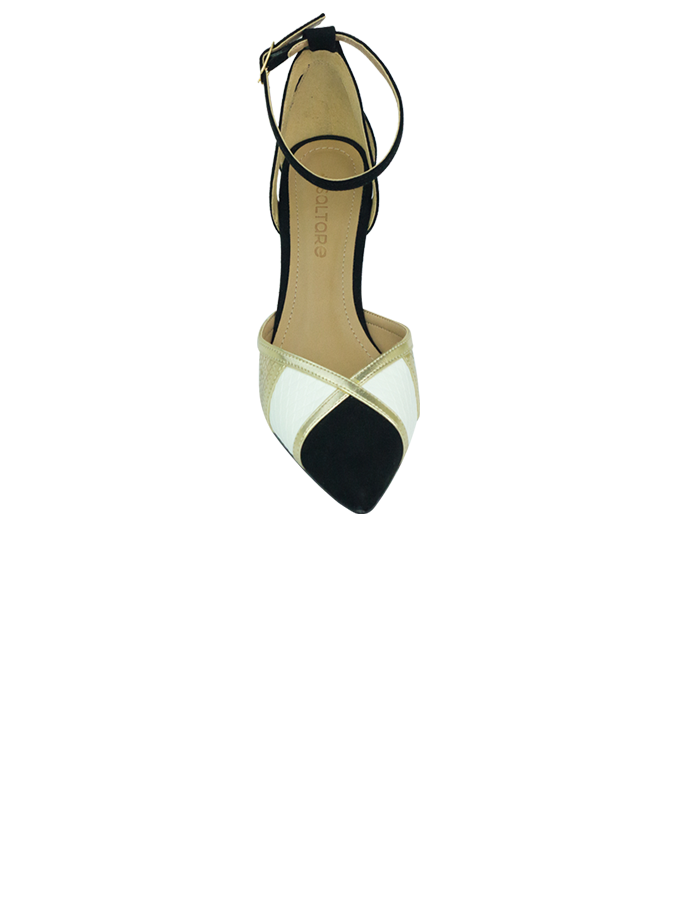 Scarpin Maria 5 Preto/dourado