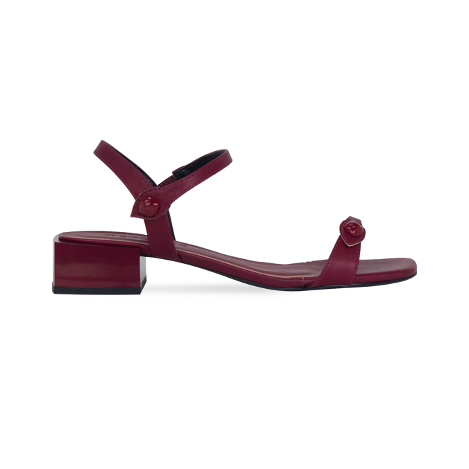 Sandálias Grazi Vinho com Salto Bloco 3cm