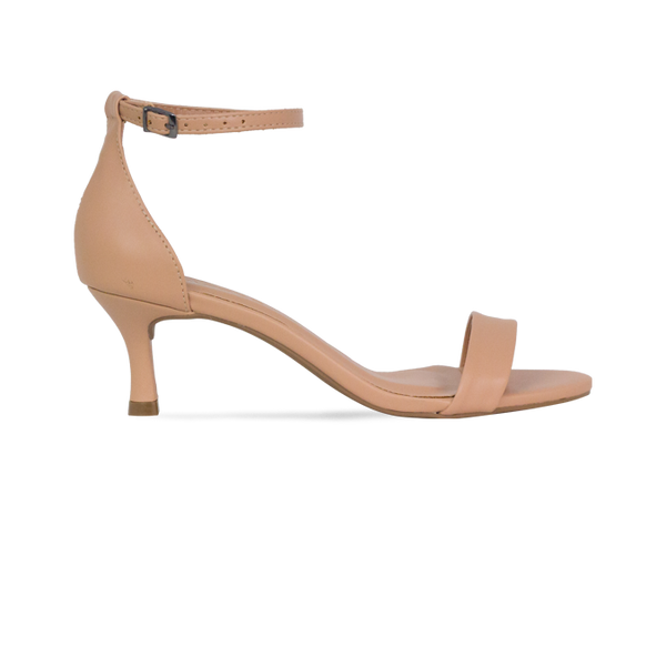 Sandália Carly NP Nude com salto baixo e design minimalista