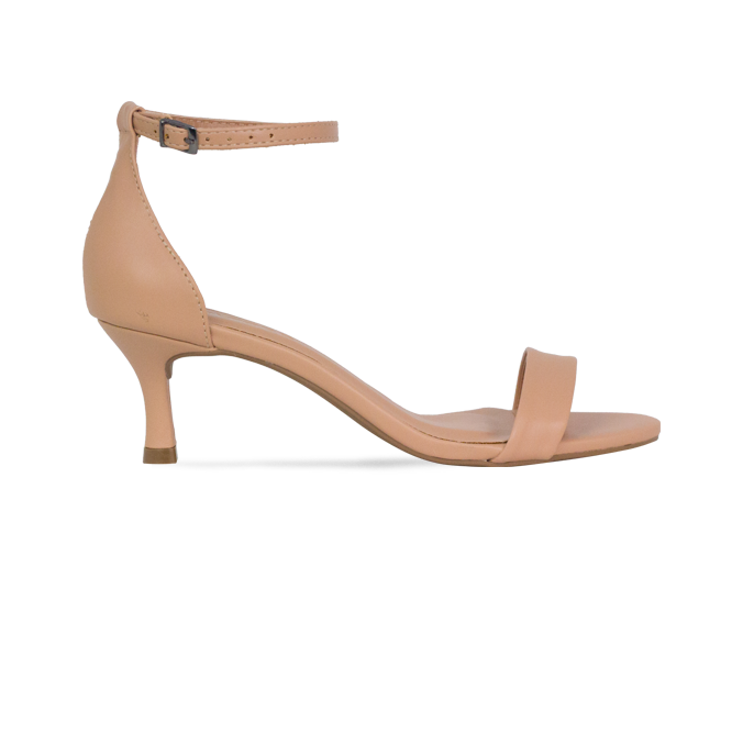 Sandália Carly NP Nude com salto baixo e design minimalista