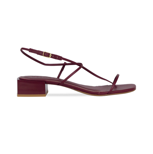 Sandálias Taina Vinho – Design Clean, Elegância Máxima