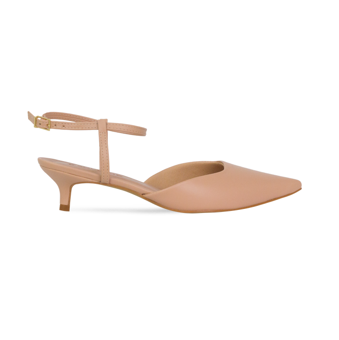 Scarpin Slingback Naura Nude com Salto de 4cm