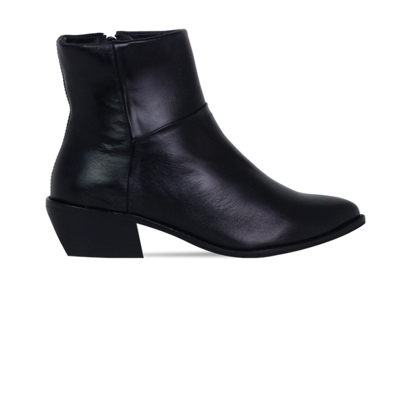 Bota Rebeca Preto Cano Médio em Couro Premium