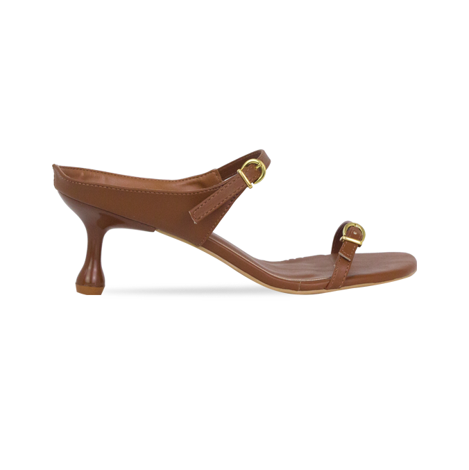 Sandálias Cristal Marrom com salto taça de 6 cm