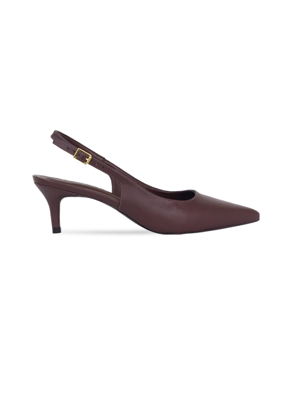 Scarpin Aurora Marrom Slingback e Salto de 6 cm – Sofisticação Atemporal