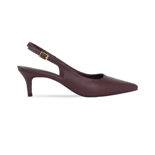 Scarpin Aurora Marrom Slingback e Salto de 6 cm – Sofisticação Atemporal