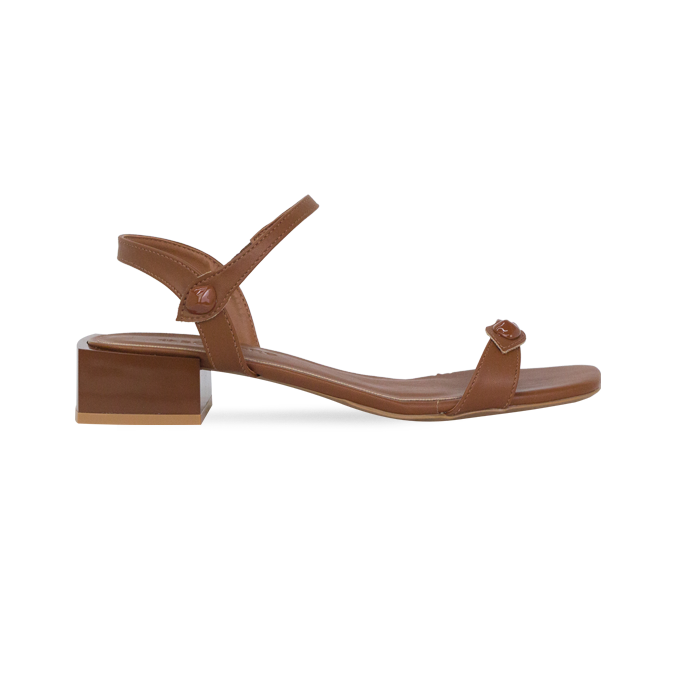 Sandálias Grazi Marrom com Salto Bloco 3cm