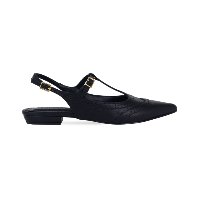 Sapatilhas Umara Sap Preto – A Elegância do Oxford em Versão Flat