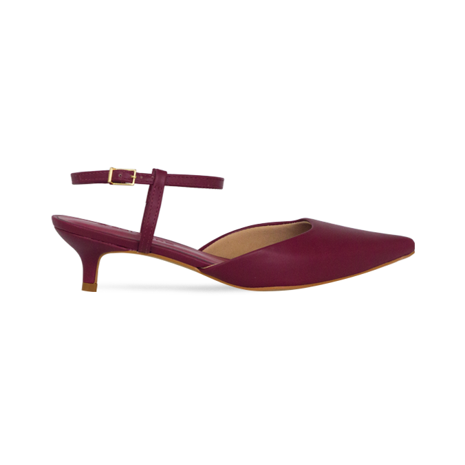 Scarpin Slingback Naura Vinho com Salto de 4cm