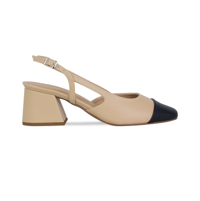 Scarpin Vonda Amendoa/Preto