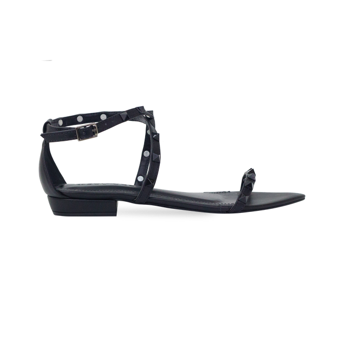 Rasteira Brenda Flat Preto