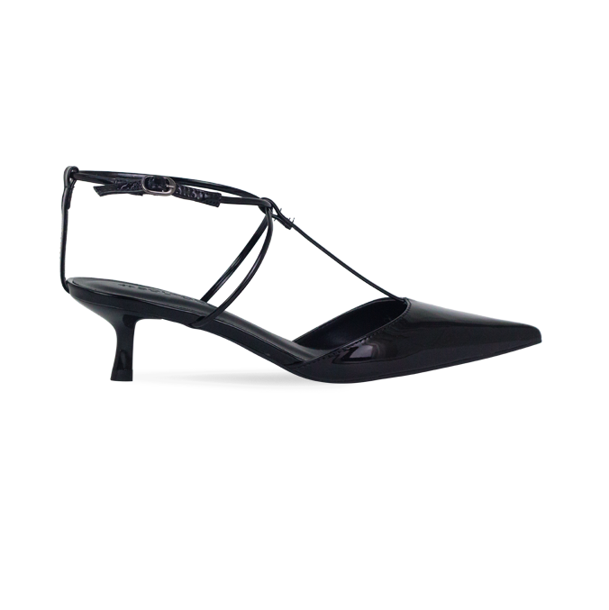 Scarpin Misty New Preto Verniz e salto de 5cm