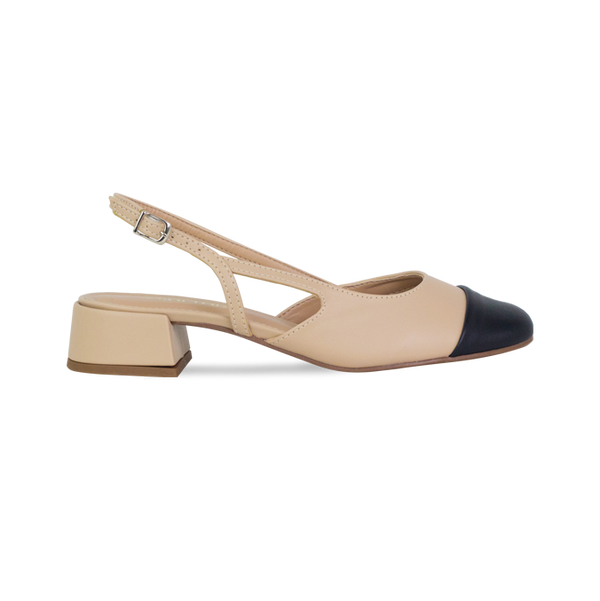 Scarpin Vonda Low Amendoa/Preto