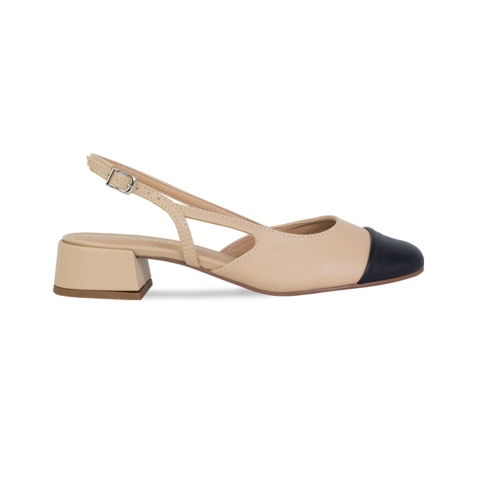 Scarpin Vonda Low Amendoa/Preto