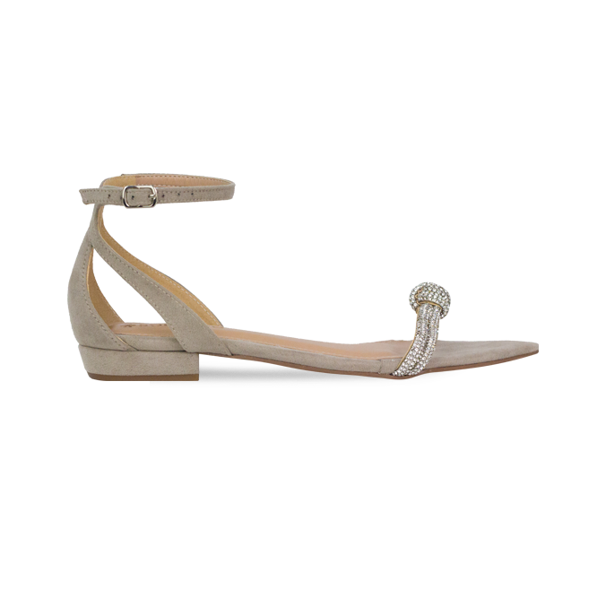 Rasteiras Flavia Flat Cinza Sofisticação em Cada Detalhe