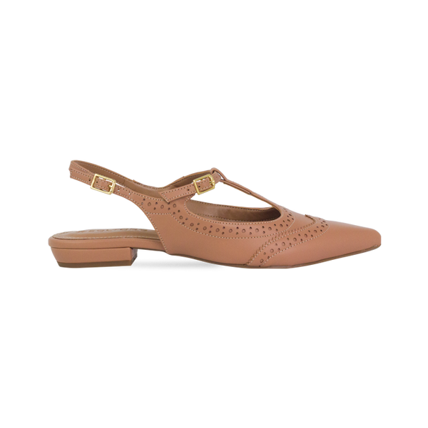 Sapatilhas Umara Sap Tan – A Elegância do Oxford em Versão Flat