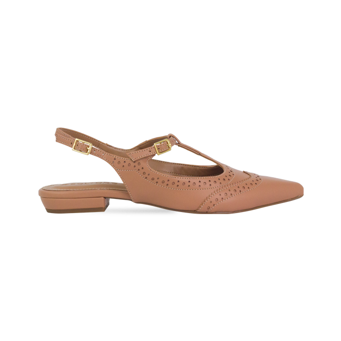 Sapatilhas Umara Sap Tan – A Elegância do Oxford em Versão Flat
