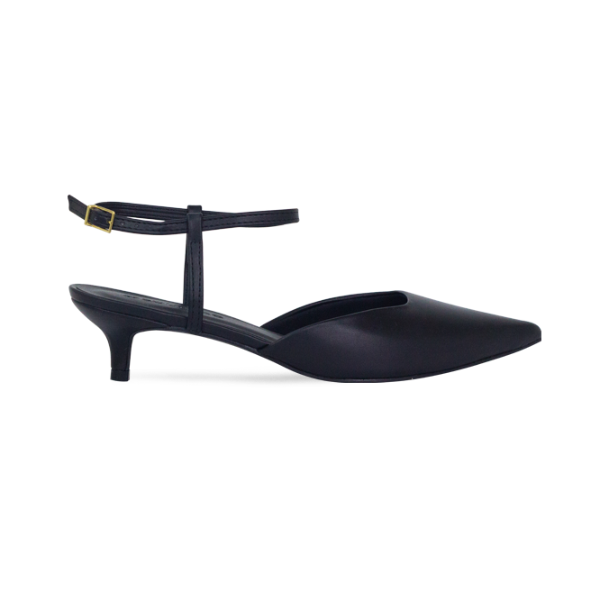 Scarpin Slingback Naura Preto com Salto de 4cm