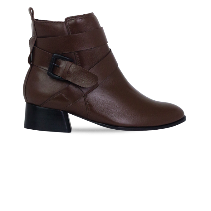 Botas Dillay Marrom Cano Médio e Salto 4cm