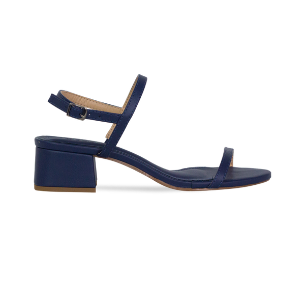 Sandália Adele NP Azul – Elegância Minimalista com Salto Bloco 4cm