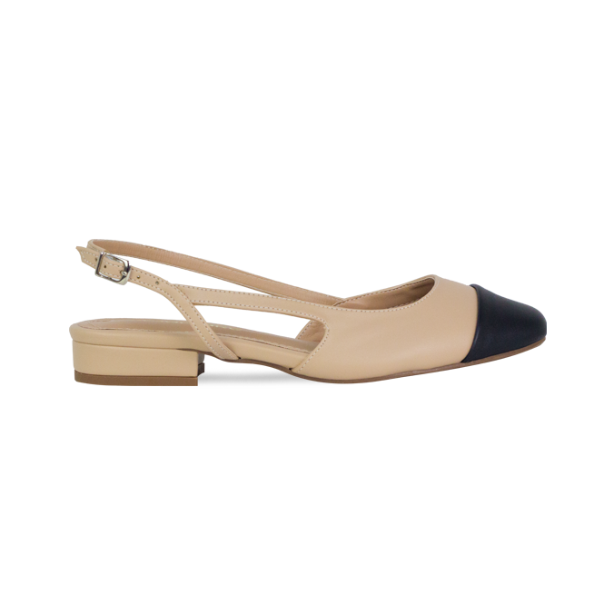 Sapatilha Vonda Flat Amendoa/Preto