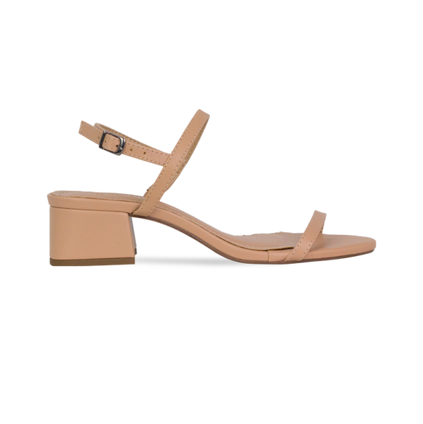 Sandália Adele NP Nude – Elegância Minimalista com Salto Bloco 4cm
