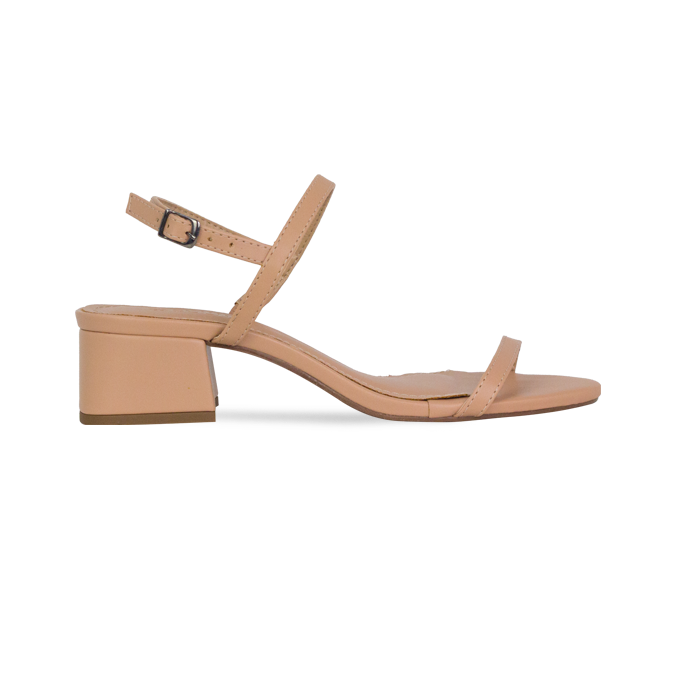 Sandália Adele NP Nude – Elegância Minimalista com Salto Bloco 4cm
