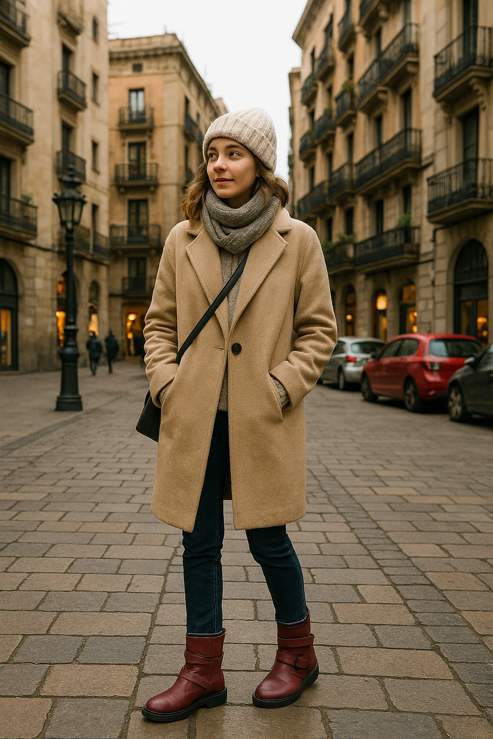 Bota Leila Vinho com fivela e solado robusto