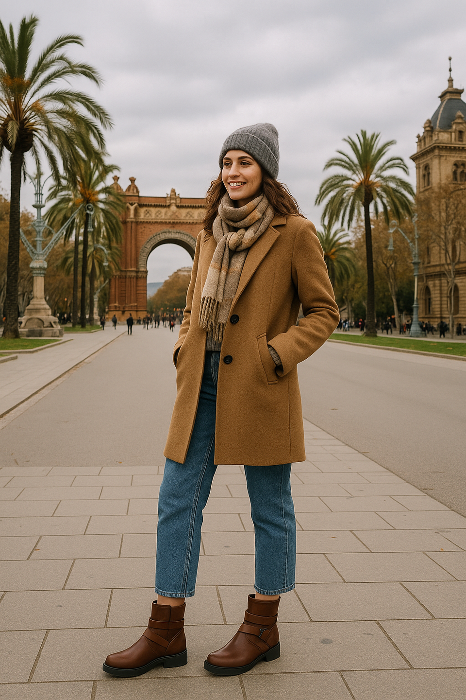 Bota Leila Marrom com fivela e solado robusto