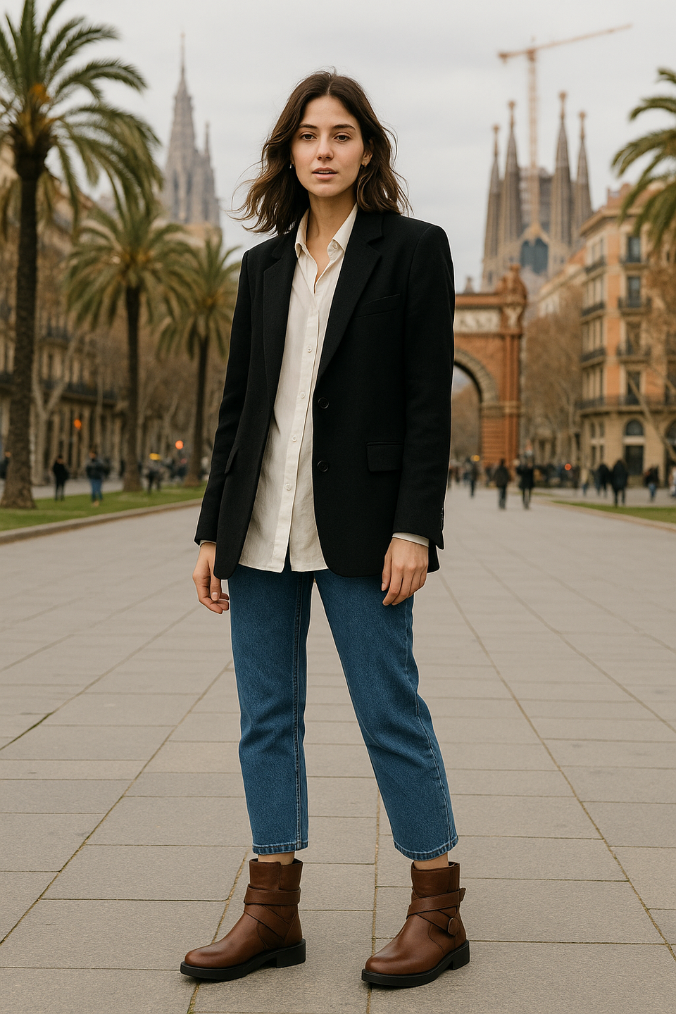 Bota Leila Marrom com fivela e solado robusto