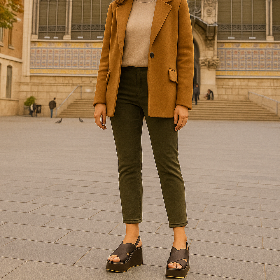 Sandália Anabela Lena Marrom