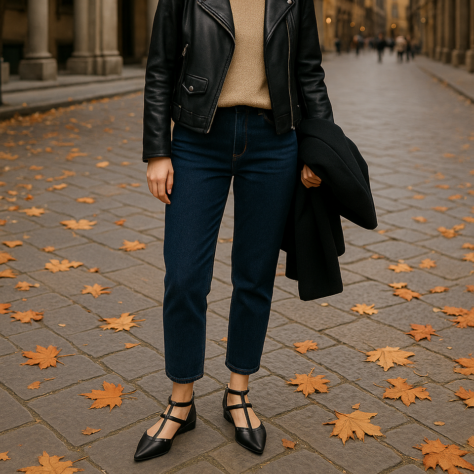 Sapatilha Mona Flat Preto com Spikes Monocromática