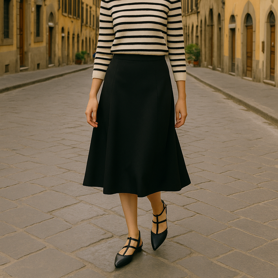 Sapatilha Mona Flat Preto com Spikes Monocromática