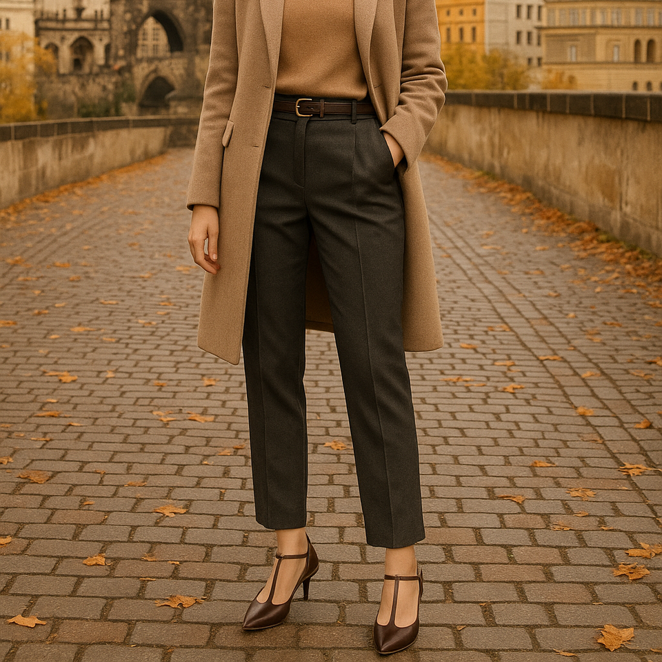 Scarpin Mia Marrom com T-Bar e Salto 5cm