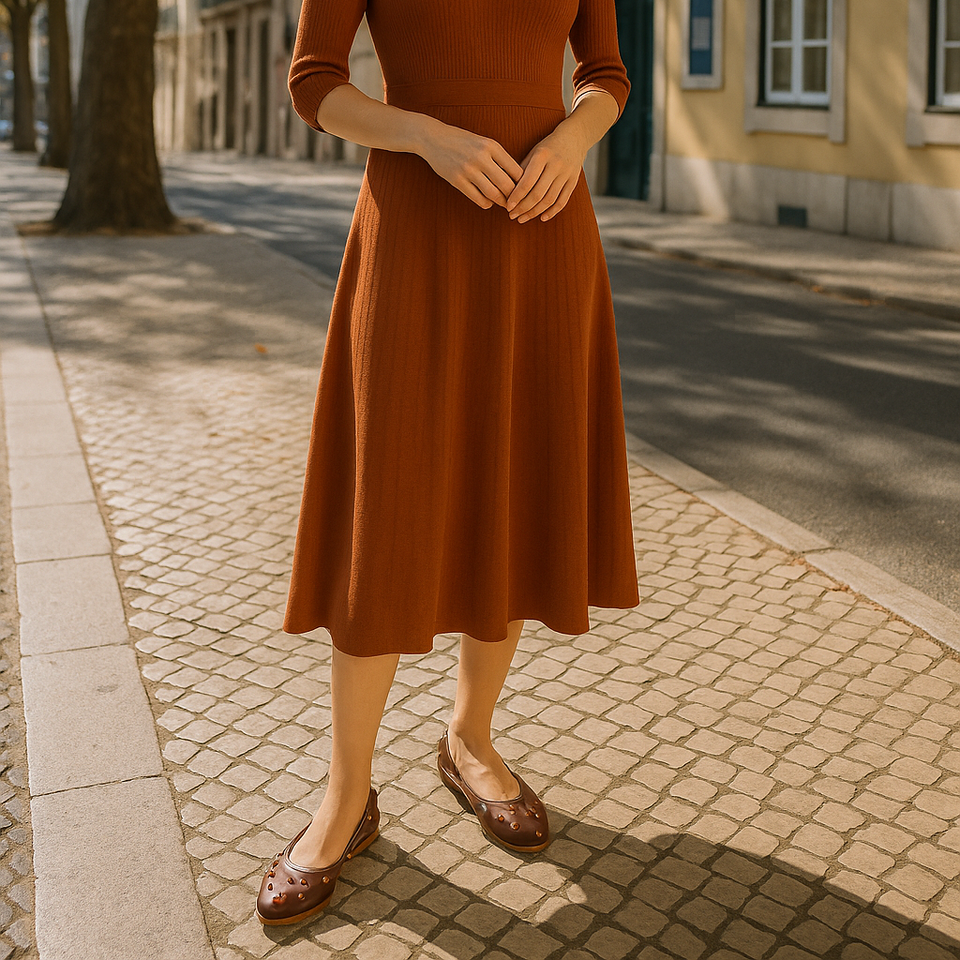 Sapatilhas Ruth Sap Marrom com Esferas Metalizadas