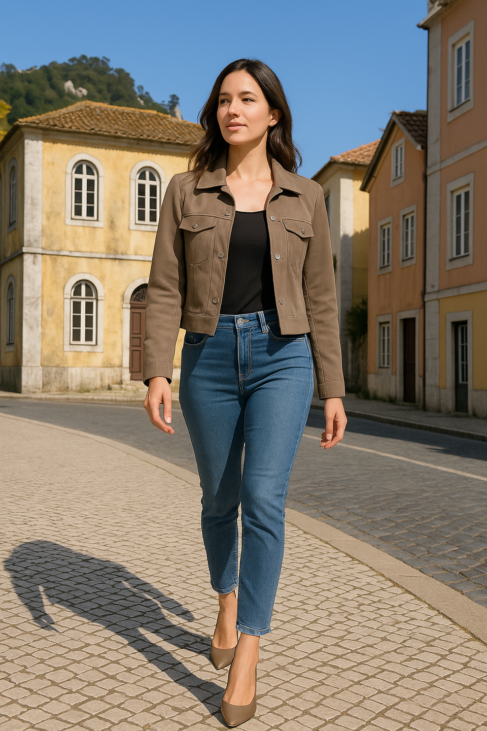 Scarpin Luna Cinza com Forro Monocromático