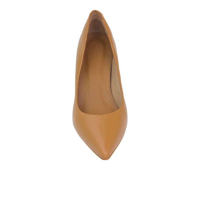 Scarpin Duci Caramelo – Elegância Atemporal em Couro Premium