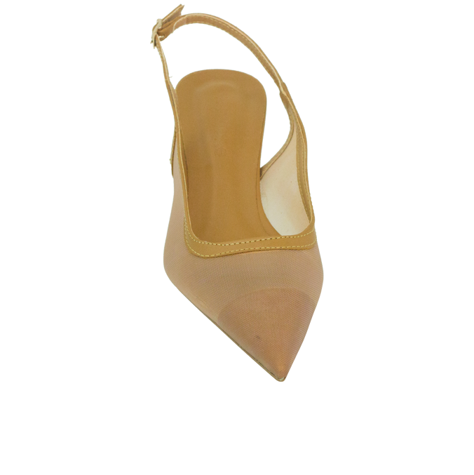 Scarpin Janaina New Capuccino Tela e Salto 5cm