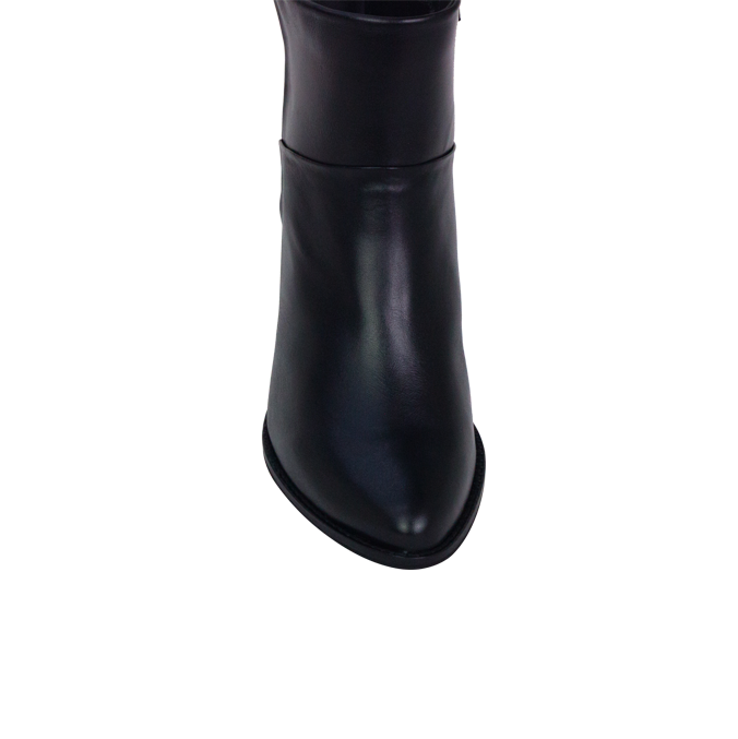 Bota Rebeca Preto Cano Médio em Couro Premium