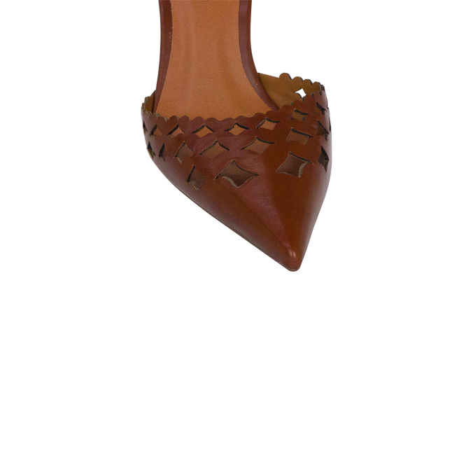 Scarpin Antonela Whisky com Vazados e Amarração