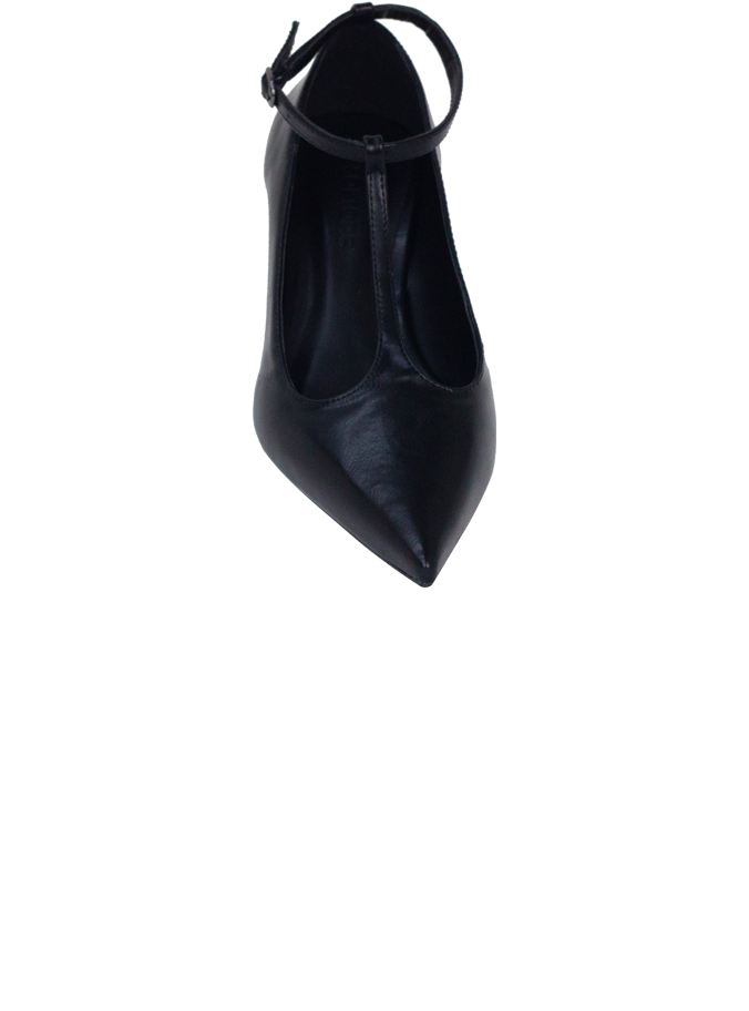 Scarpin Mia Preto com T-Bar e Salto 5cm