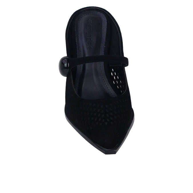 Scarpin Angel Preto com Recortes Vazados e Salto 7cm