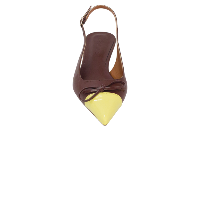 Scarpin Clotilde Marrom/Amarelo