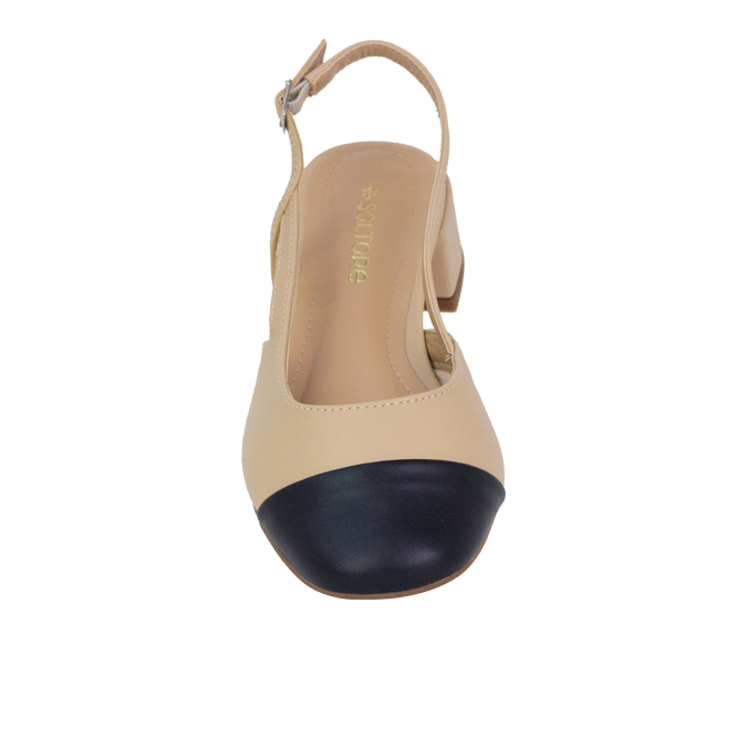 Scarpin Vonda Low Amendoa/Preto