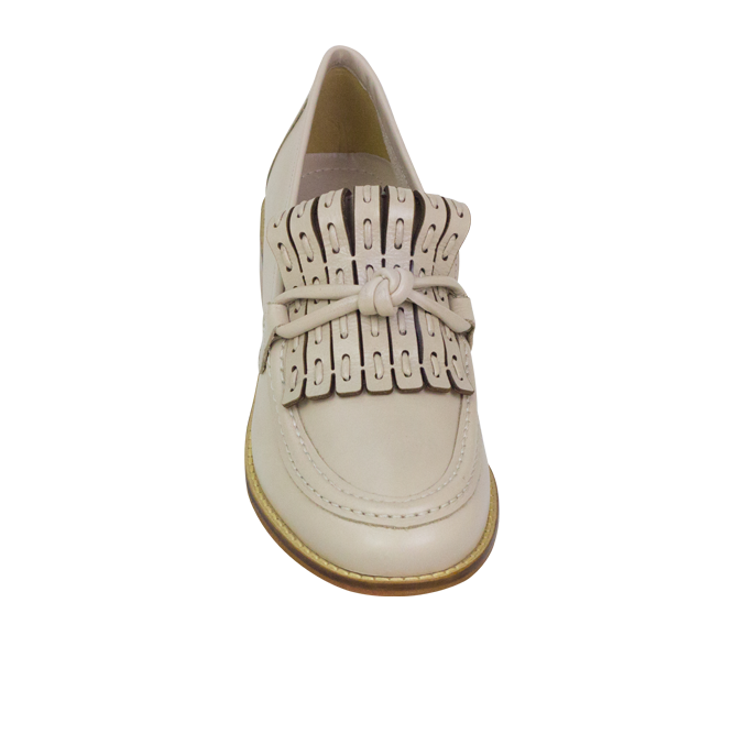 Mocassim Soho Off White com Franja Artesanal