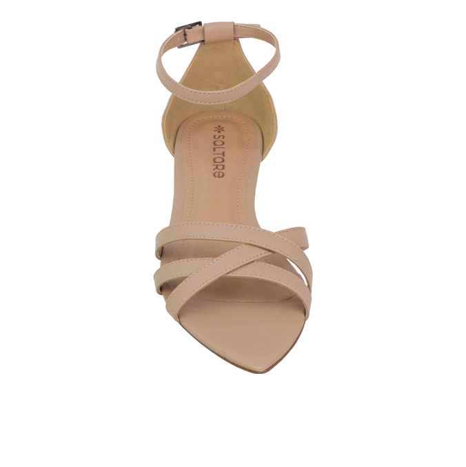 Rasteira Diane Flat Np Nude com Salto Baixo e Design Minimalista