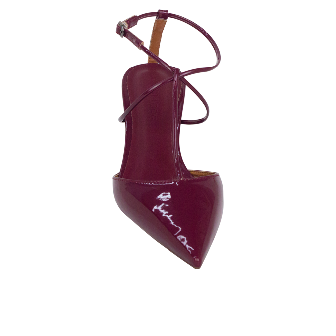 Scarpin Misty New Vinho Verniz e salto de 5cm